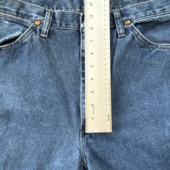 Wrangler 13MWZ Cowboy Cut Jeans Blue Denim Straight Leg 34x36 (Measures 33x35) - Picture 10 of 12